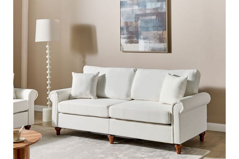 Cher Sofa 3-personers - Hvid/Mørkt træ - Møbler - Sofaer - 3 personers sofa