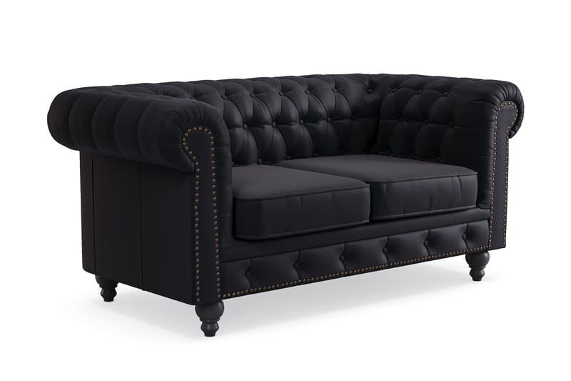 Chesterfield Deluxe 2-pers Sofa - Sort - Møbler - Sofaer - 2 personers sofa