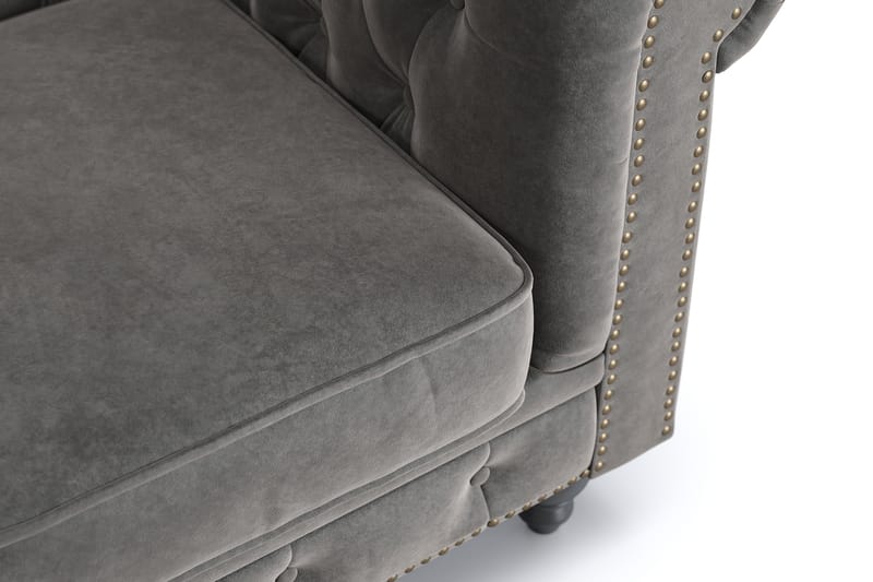 Chesterfield Deluxe 2-pers Sofa - Mørkegrå - Møbler - Sofaer - 2 personers sofa