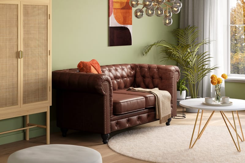 Chesterfield Deluxe 2-pers Sofa - Mørkebrun - Møbler - Sofaer - 2 personers sofa