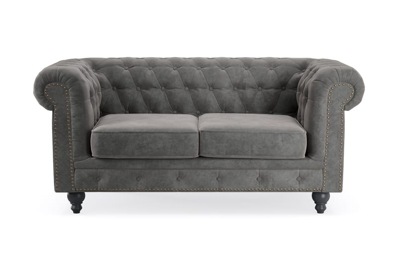 Chesterfield Deluxe 2-pers Sofa - Mørkegrå - Møbler - Sofaer - 2 personers sofa