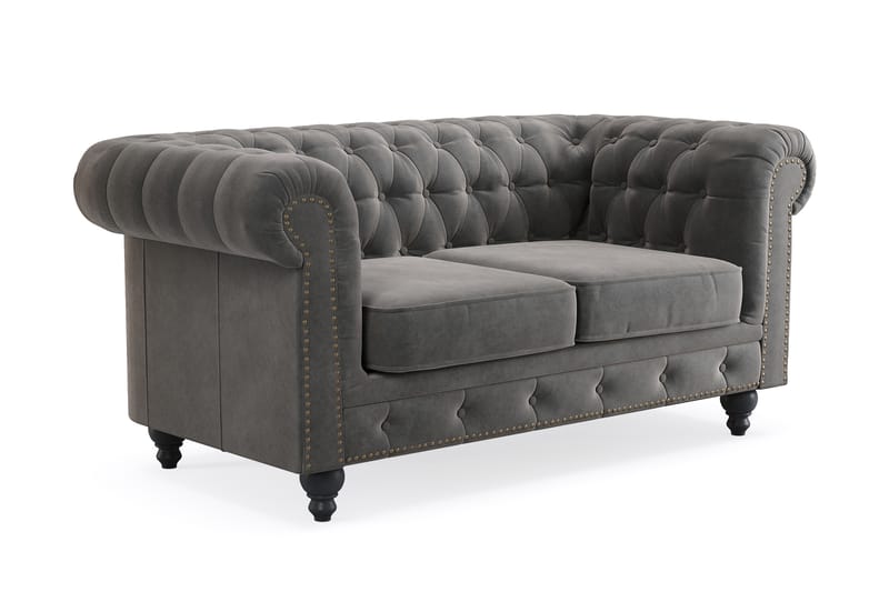 Chesterfield Deluxe 2-pers Sofa - Mørkegrå - Møbler - Sofaer - 2 personers sofa