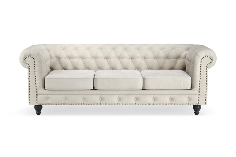 Chesterfield Deluxe 3-pers Sofa - Beige - Møbler - Sofaer - 3 personers sofa