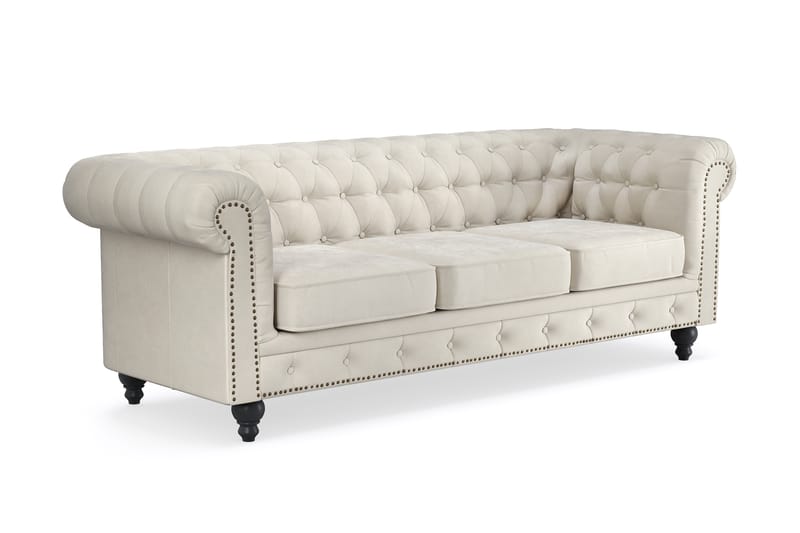 Chesterfield Deluxe 3-pers Sofa - Beige - Møbler - Sofaer - 3 personers sofa