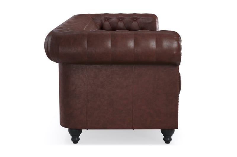 Chesterfield Deluxe 3-pers Sofa - Mørkebrun - Møbler - Sofaer - 3 personers sofa