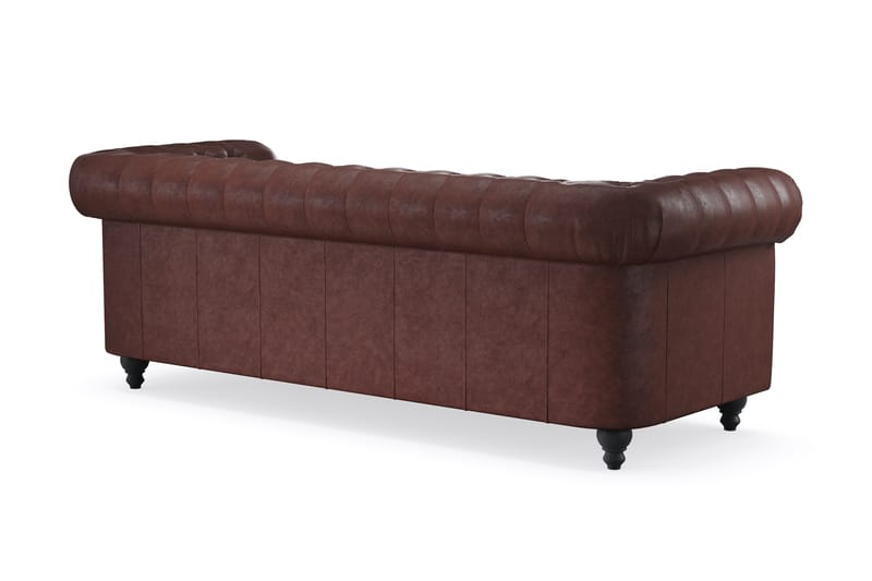 Chesterfield Deluxe 3-pers Sofa - Mørkebrun - Møbler - Sofaer - 3 personers sofa