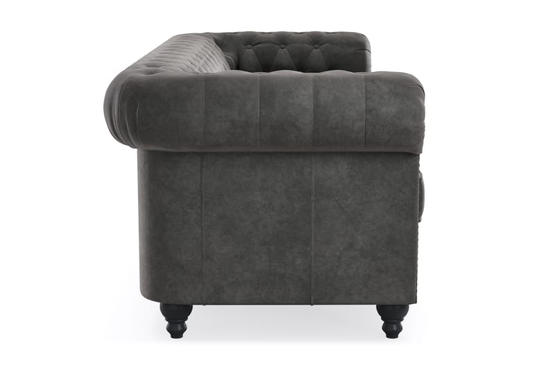 Chesterfield Deluxe 3-pers Sofa - Mørkegrå - Møbler - Sofaer - 3 personers sofa