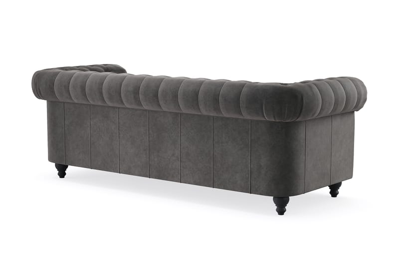 Chesterfield Deluxe 3-pers Sofa - Mørkegrå - Møbler - Sofaer - 3 personers sofa