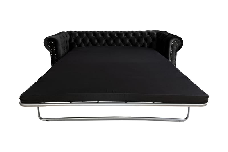 Chesterfield Deluxe sovesofa 3-Pers. - Sort - Møbler - Sofaer - Sovesofaer - 3 personers sovesofa