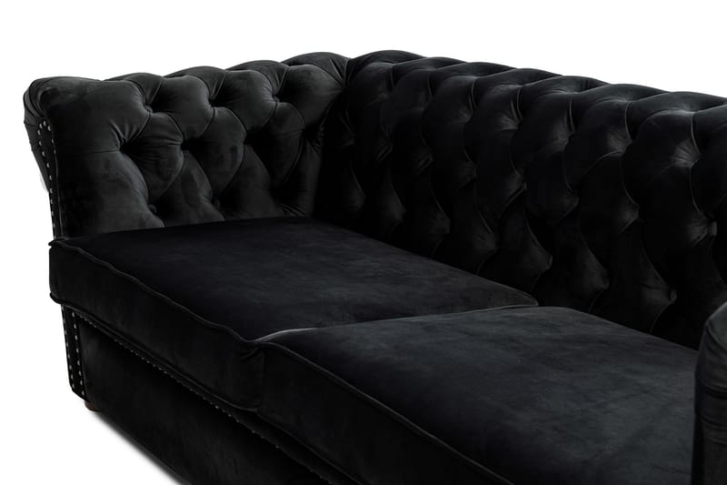 Chesterfield Deluxe sovesofa 3-Pers. - Sort - Møbler - Sofaer - Sovesofaer - 3 personers sovesofa