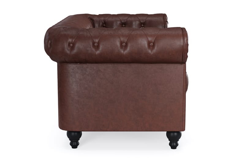 Chesterfield Lyx 2-pers Sofa - Mørkebrun PU - Møbler - Sofaer - 2 personers sofa