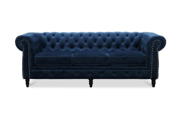 Chesterfield Deluxe Veloursofa 3-pers