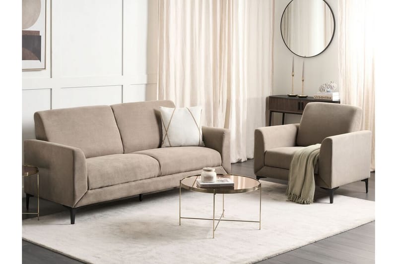 Chet Sofa 3-personers - Beige/Sort - Møbler - Sofaer - 3 personers sofa