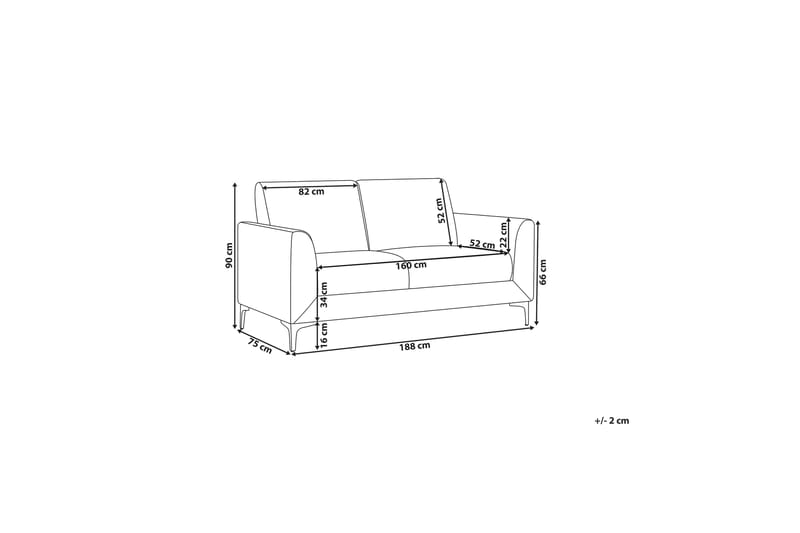 Chet Sofa 3-personers - Beige/Sort - Møbler - Sofaer - 3 personers sofa