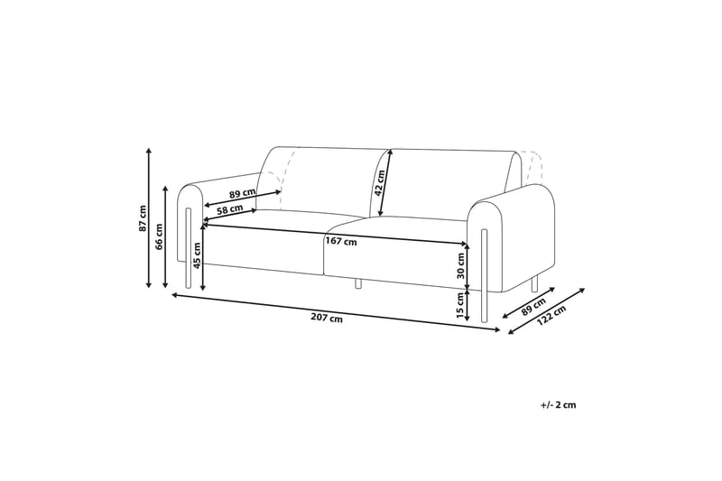 Christa Sofa 3-personers - Grå/Sort - Møbler - Sofaer - 3 personers sofa