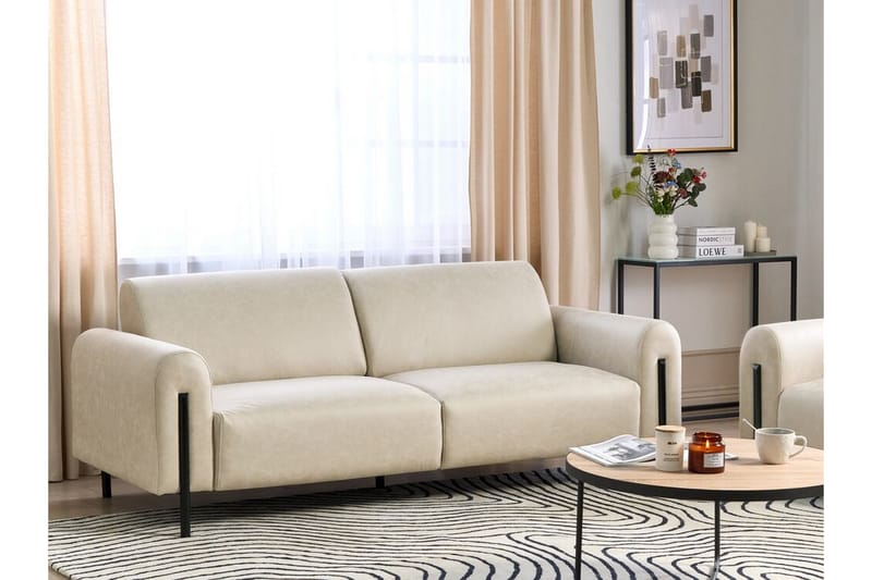 Christa Sofa 3-personers - Beige/Sort - Møbler - Sofaer - 3 personers sofa