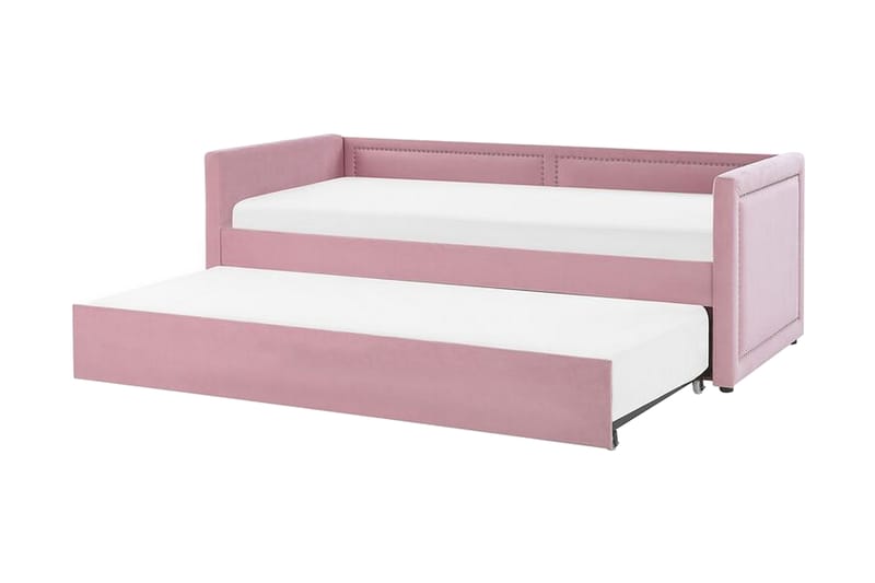 Daybed 90 x 200 cm velour lyserød MIMIZAN - Lyserød - Møbler - Sofaer - Daybed