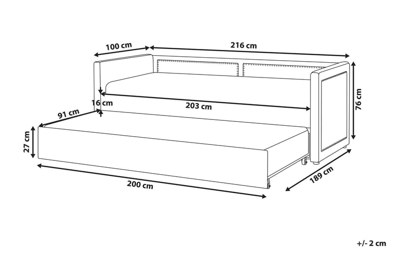 Daybed 90 x 200 cm velour lyserød MIMIZAN - Lyserød - Møbler - Sofaer - Daybed