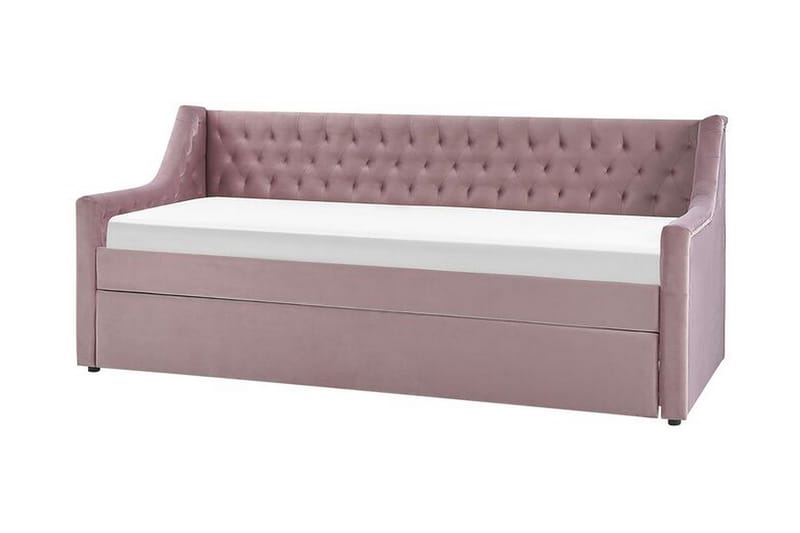 Daybed 90 x 200 cm Velour lyserød MONTARGIS - Lyserød - Møbler - Sofaer - Daybed