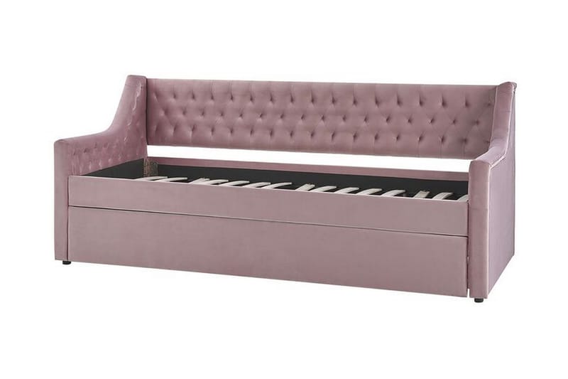 Daybed 90 x 200 cm Velour lyserød MONTARGIS - Lyserød - Møbler - Sofaer - Daybed