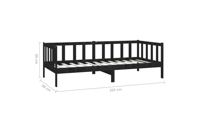 daybed 90x200 cm massivt fyrretræ sort - Sort - Møbler - Sofaer - Daybed