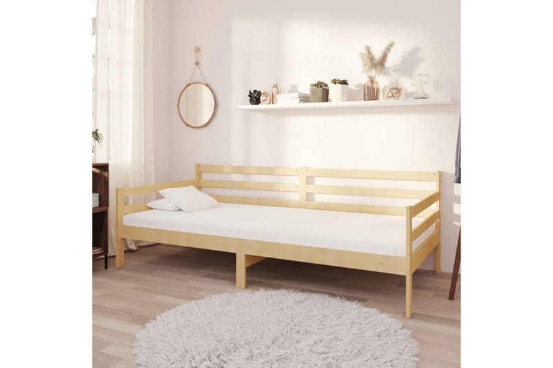 daybed med madras 90x200 cm massivt fyrretræ - Brun - Møbler - Sofaer - Daybed