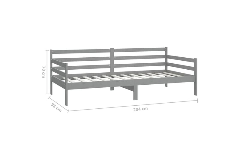 daybed med madras 90x200 cm massivt fyrretræ grå - Grå - Møbler - Sofaer - Daybed