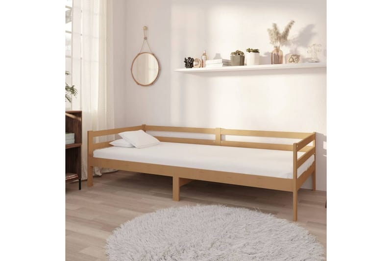 daybed med madras 90x200 cm massivt fyrretræ honningbrun - Brun - Møbler - Sofaer - Daybed