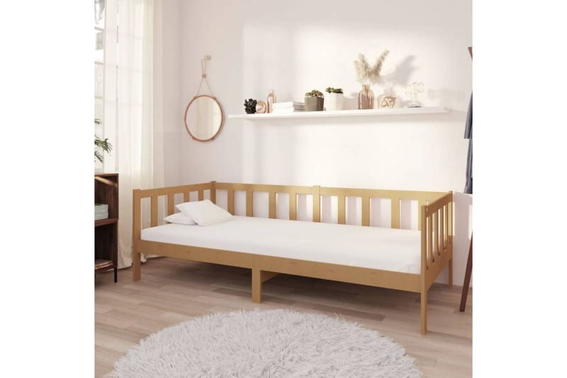 daybed med madras 90x200 cm massivt fyrretræ honningbrun - Brun - Møbler - Sofaer - Daybed