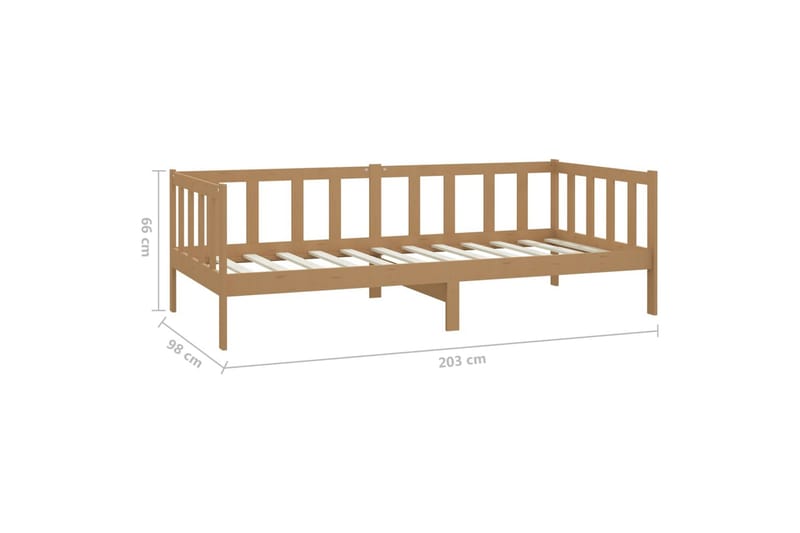 daybed med madras 90x200 cm massivt fyrretræ honningbrun - Brun - Møbler - Sofaer - Daybed