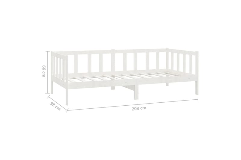 daybed med skuffer 90x200 cm massivt fyrretræ hvid - Hvid - Møbler - Sofaer - Daybed