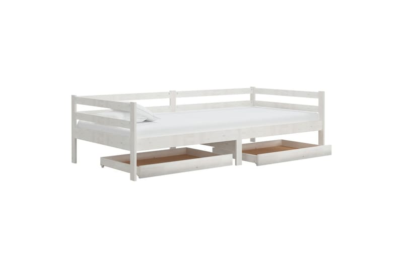 daybed med skuffer 90x200 cm massivt fyrretræ hvid - Hvid - Møbler - Sofaer - Daybed