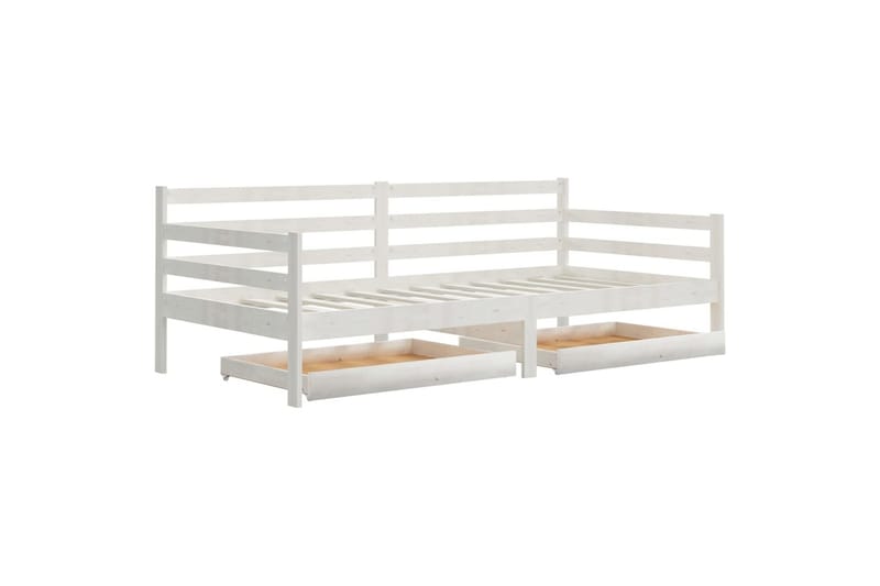 daybed med skuffer 90x200 cm massivt fyrretræ hvid - Hvid - Møbler - Sofaer - Daybed