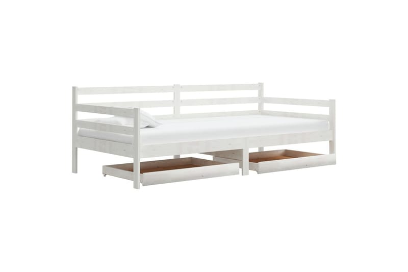 daybed med skuffer 90x200 cm massivt fyrretræ hvid - Hvid - Møbler - Sofaer - Daybed