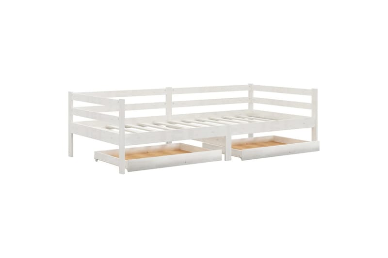 daybed med skuffer 90x200 cm massivt fyrretræ hvid - Hvid - Møbler - Sofaer - Daybed