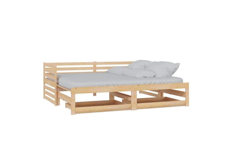 daybed med udtræk 2x(90x200) cm massivt fyrretræ - Brun - Møbler - Sofaer - Daybed