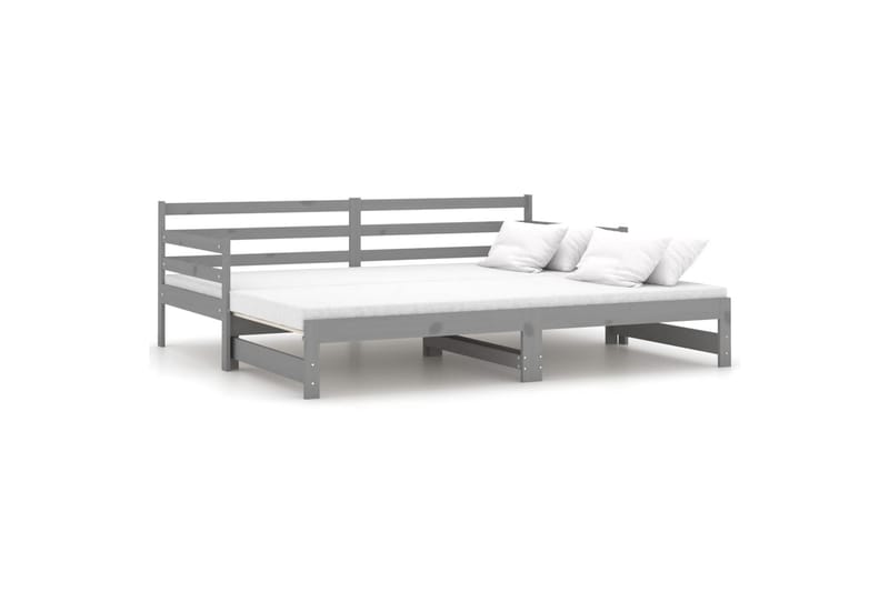 daybed med udtræk 2x(90x200) cm massivt fyrretræ grå - Grå - Møbler - Sofaer - Daybed