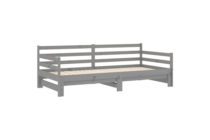 daybed med udtræk 2x(90x200) cm massivt fyrretræ grå - Grå - Møbler - Sofaer - Daybed