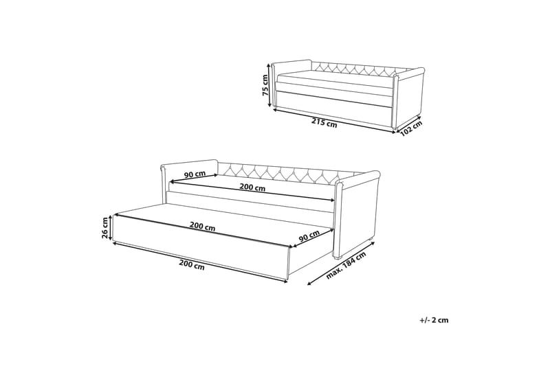 Libourne Daybed 90 | 200 cm - Blå - Møbler - Sofaer - Daybed