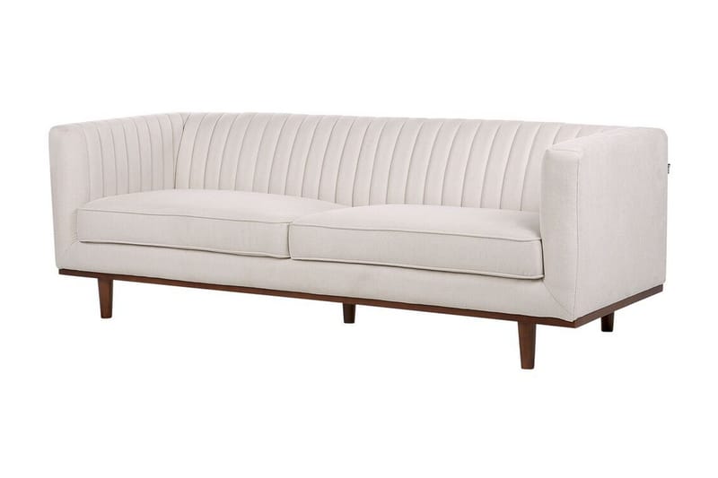 Daymian Sofa 3-personers - Beige/Mørkt træ - Møbler - Sofaer - 3 personers sofa