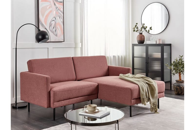 Deajna Hjørnesofa 2-personers - Rosa/Brun/Sort - Møbler - Sofaer - Hjørnesofa