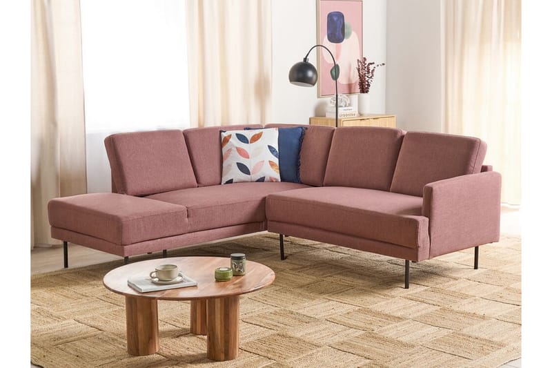 Deajna Hjørnesofa 4-personers - Rosa/Brun/Sort - Møbler - Sofaer - Hjørnesofa