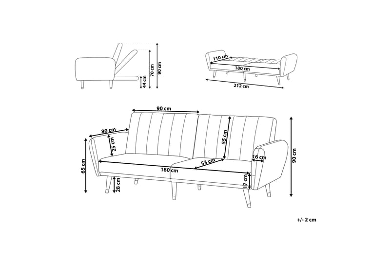 Debrina Sovesofa 3-personers - Grøn - Møbler - Sofaer - Sovesofaer