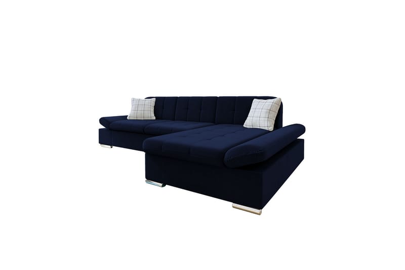 Djerra Sofa med Divan 3-personers - Blå/Grå - Møbler - Sofaer - Sofa med chaiselong