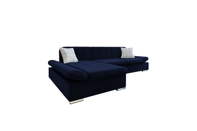 Djerra Sofa med Divan 3-personers - Blå/Grå - Møbler - Sofaer - Sofa med chaiselong