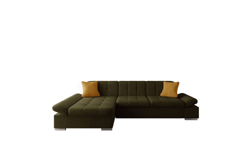 Djerra Sofa med Divan 3-personers - Brun/Gul - Møbler - Sofaer - Sofa med chaiselong