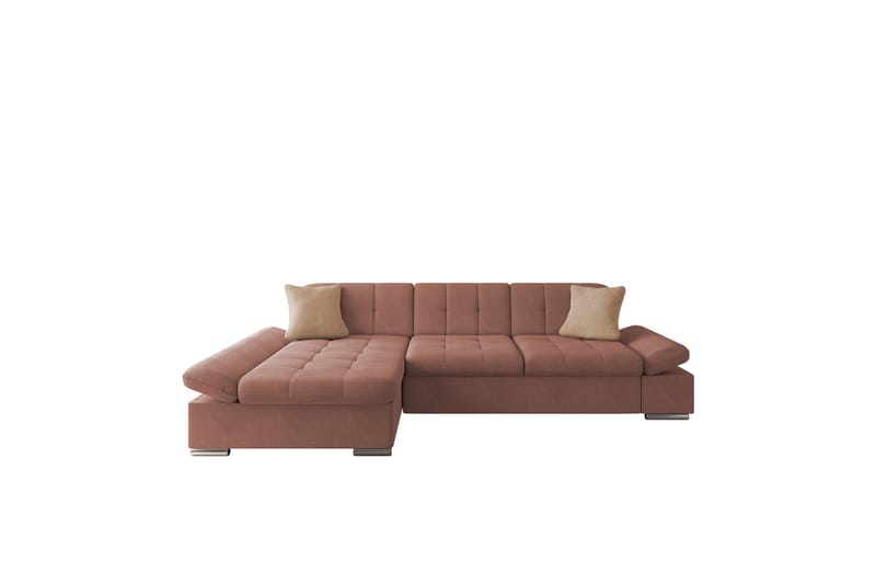 Djerra Sofa med Divan 3-personers - Rosa/Beige - Møbler - Sofaer - Sofa med chaiselong