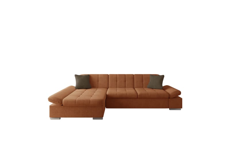 Djerra Sofa med Divan 3-personers - Orange/Brun - Møbler - Sofaer - Sofa med chaiselong