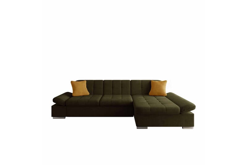 Djerra Sofa med Divan 3-personers - Brun/Gul - Møbler - Sofaer - Sofa med chaiselong