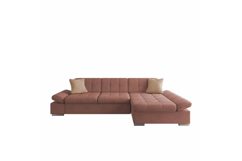 Djerra Sofa med Divan 3-personers - Rosa/Beige - Møbler - Sofaer - Sofa med chaiselong